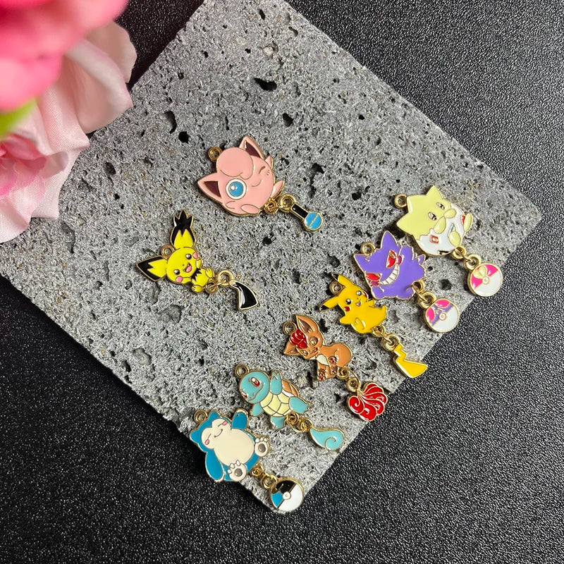 8pcs Cartoon Charms Jewelry Accessory Kit for Necklace Earrings Keychains DIY