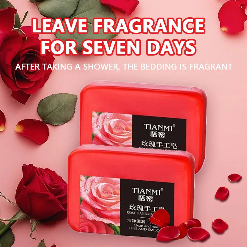 Rose Essential Oil Soap for Face & Body - Hydrating Long-Lasting Fragrance