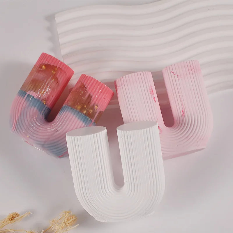 U Shape Candle Silicone Mold for DIY Candle Making and Craft Projects