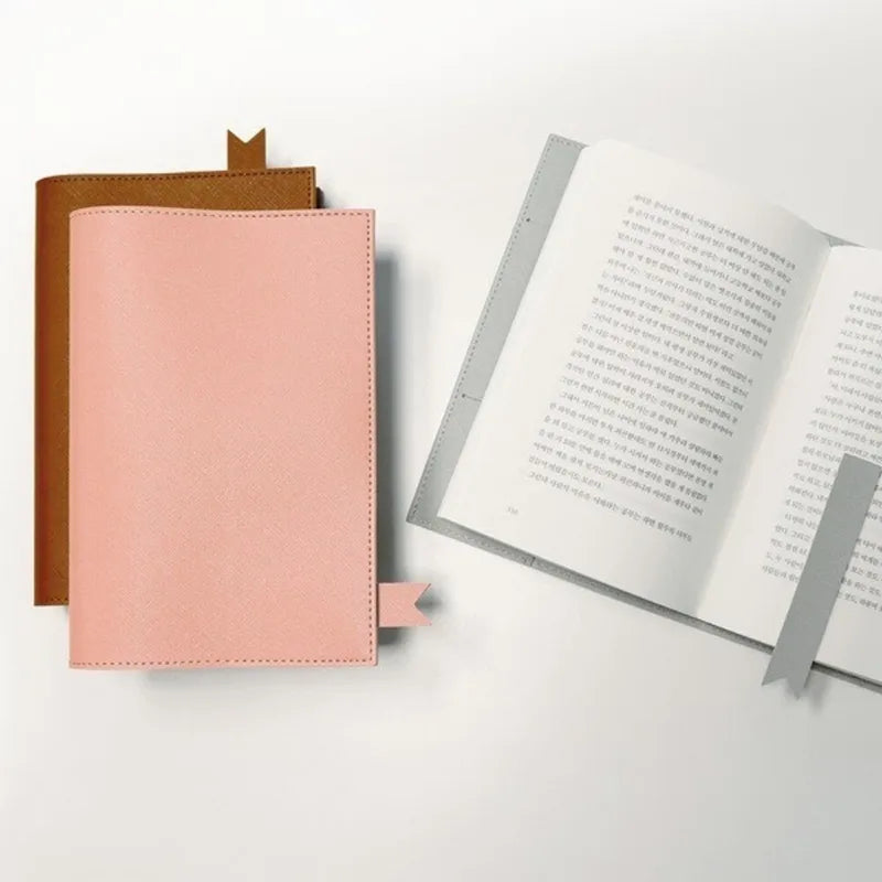 PU Leather Book Cover Solid Color Replaceable Notebook Cover Home Office
