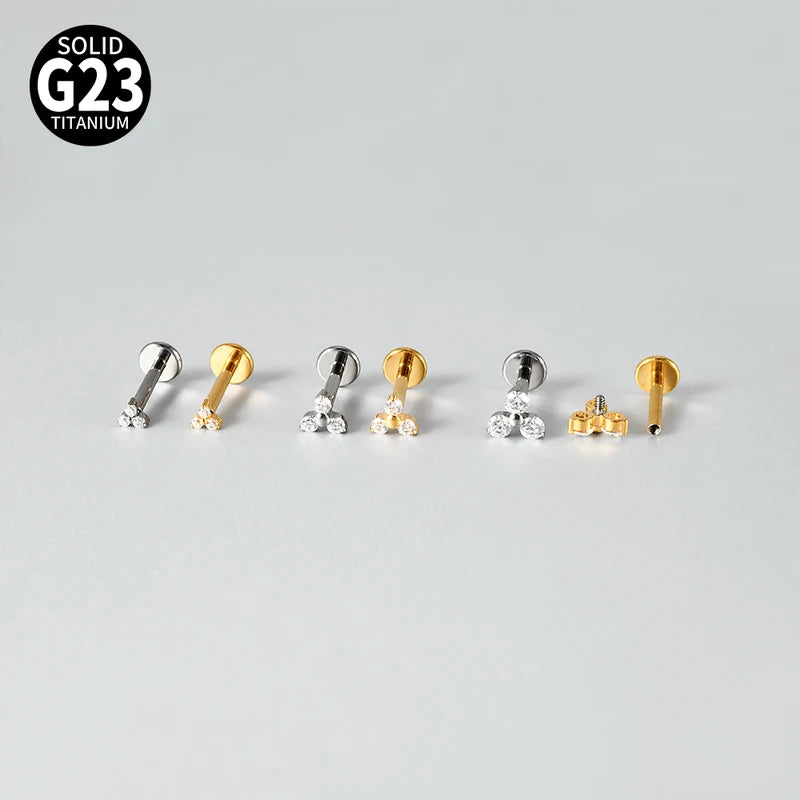 Titanium Flower Lip Stud Earrings 16G Cartilage Helix Tragus Piercing