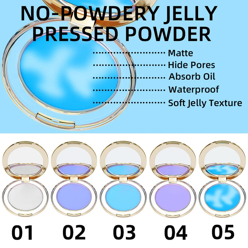 Oil-Control Full Coverage Matte Face Powder with Puff - Multiple Colors