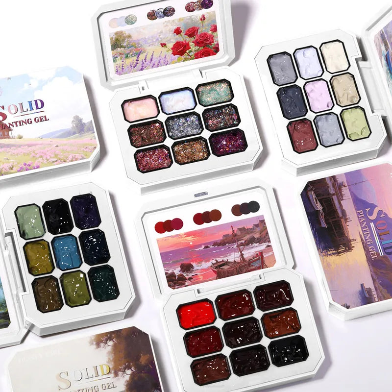 Solid Gel Nail Polish for Nail Art & French Style Creation - Multi-Color