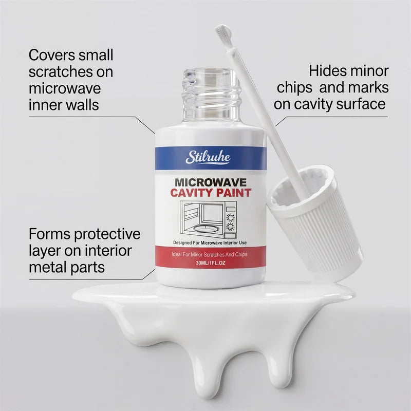 Heat Resistant Microwave Repair Paint - White Cavity Coating for DIY Touch-Ups 30ml