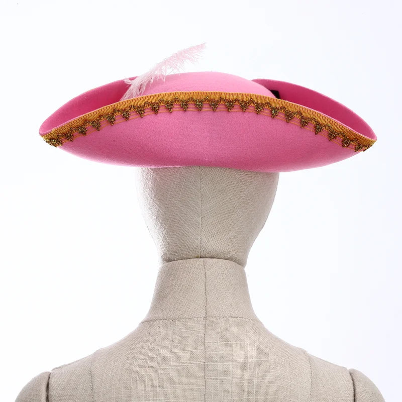 Pirate Costume Hat with Metallic Brim for Halloween Cosplay & Masquerade