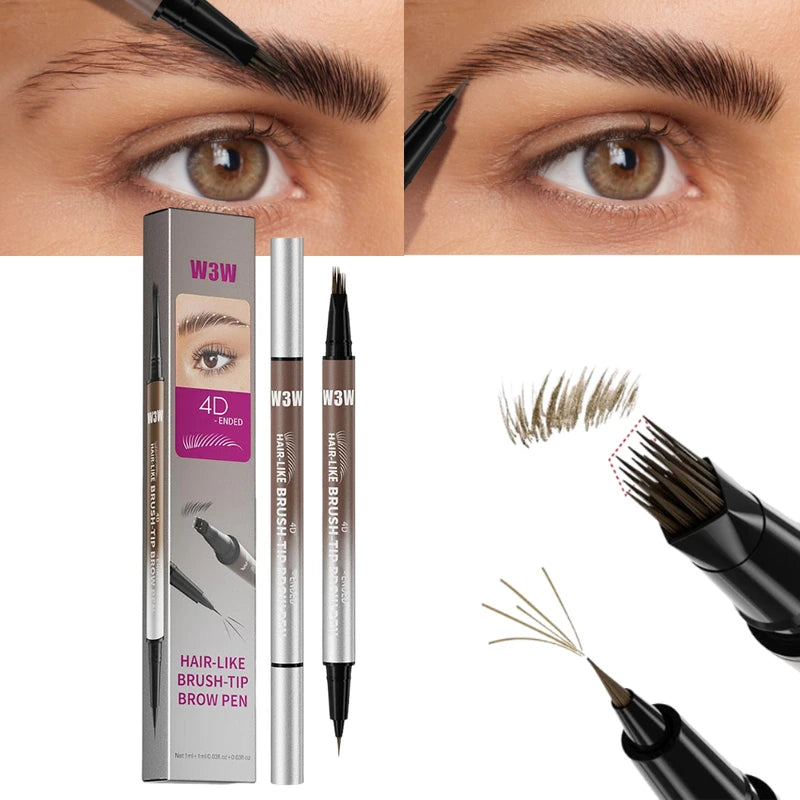 Dual-Ended Micro-Sculpting Eyebrow Pencil & Eyeliner - Long-Lasting Liquid Makeup