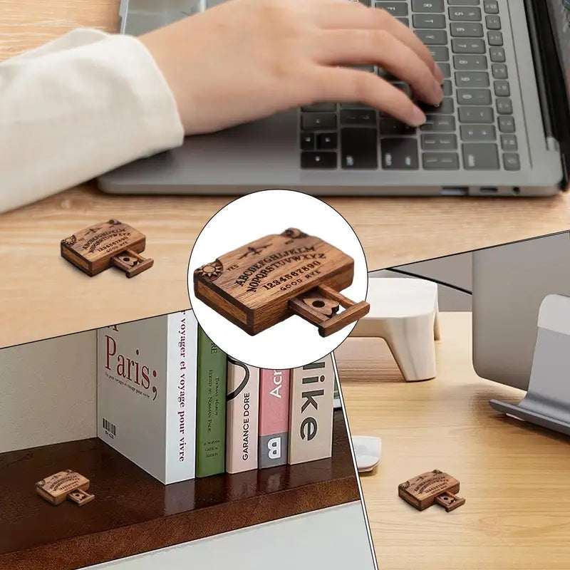 Miniature Wooden Spirit Board Decor with Drawer - Retro Halloween Home Decoration