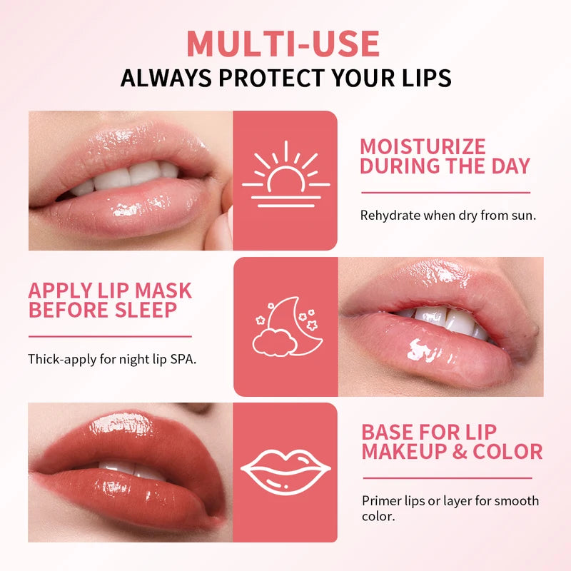 Moisturizing Lip Oil with Plumping & Shine - Nourishing Lip Care Gloss, Long Lasting