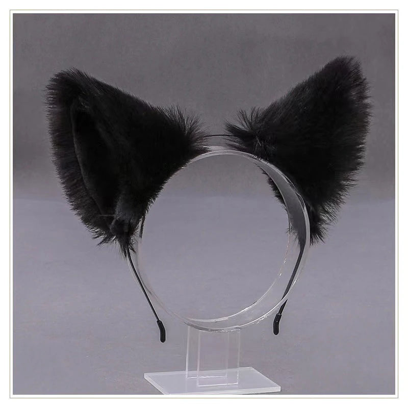 Cute Plush Cat Ear Headband for Cosplay and Parties - Japanese Style Hair Accessory