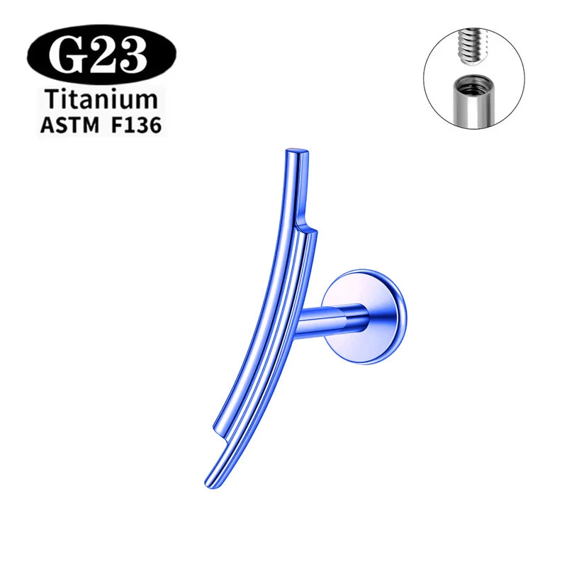 Implant Grade ASTM F136 Titanium Nose & Body Piercing Jewelry 16G Labret Lip Ear Studs