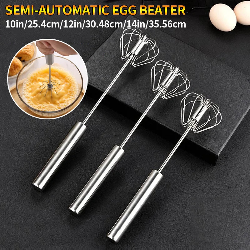 Semi Automatic Egg Beater Handheld Kitchen Tool for Baking and Cooking
