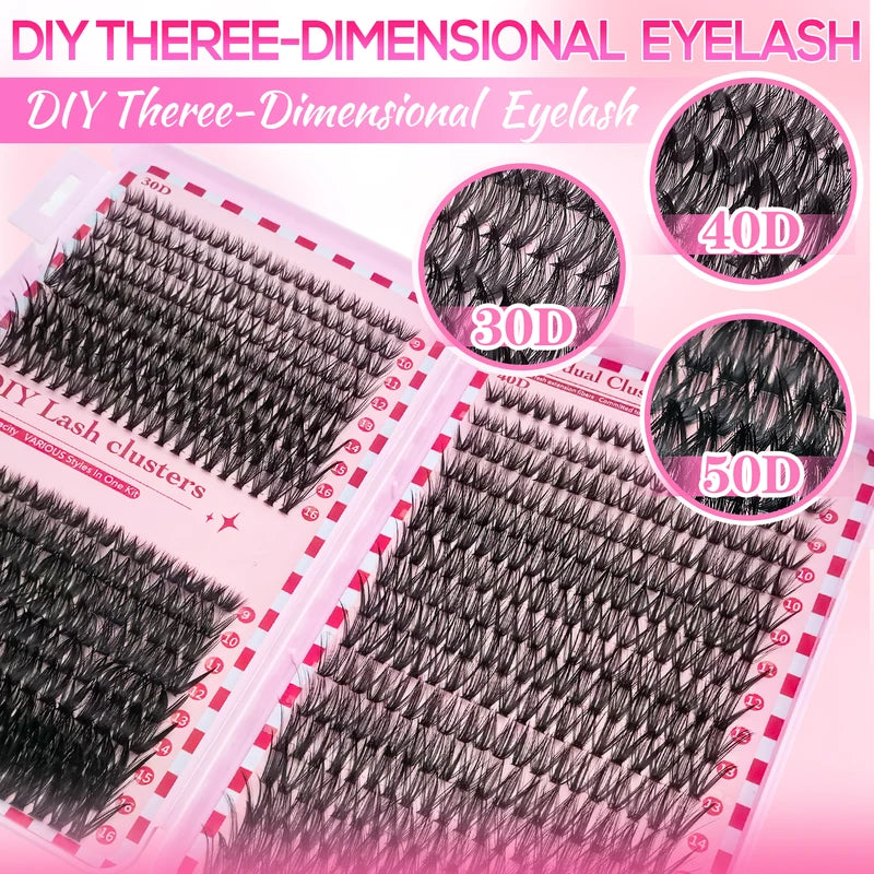 Cluster Lashes Kit 320/600/790 for Volume & Glamorous Looks - Mix-and-Match Lengths