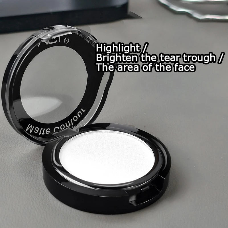 Matte Contour Palette for Natural Daily Makeup, Easy to Blend Face Powder for 3D Nose and Cheek Highlight and Shading