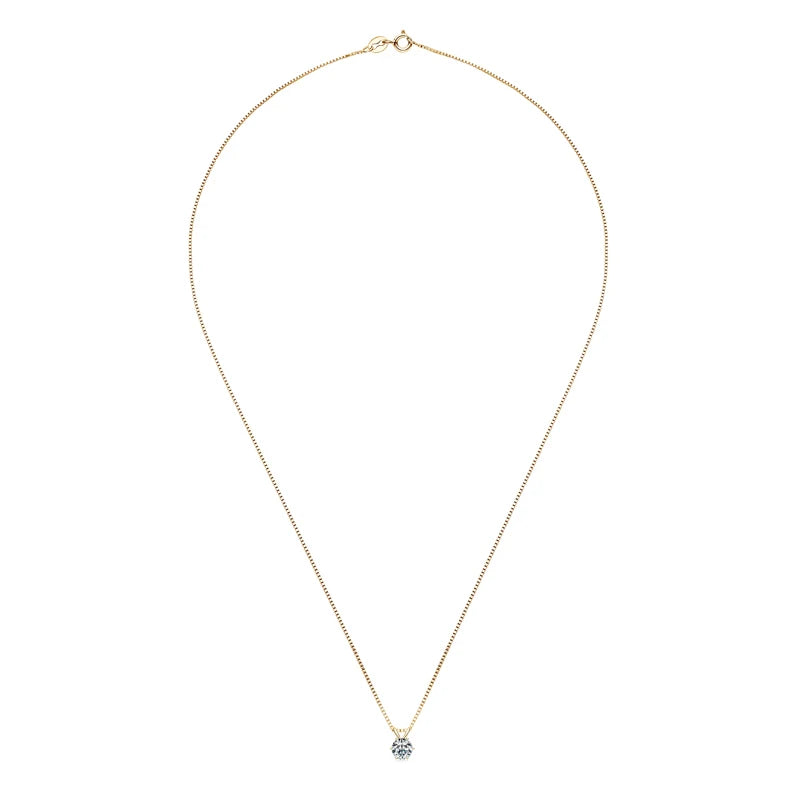 Moissanite Pendant Necklace 0.5ct-5ct in Sterling Silver with Certificate