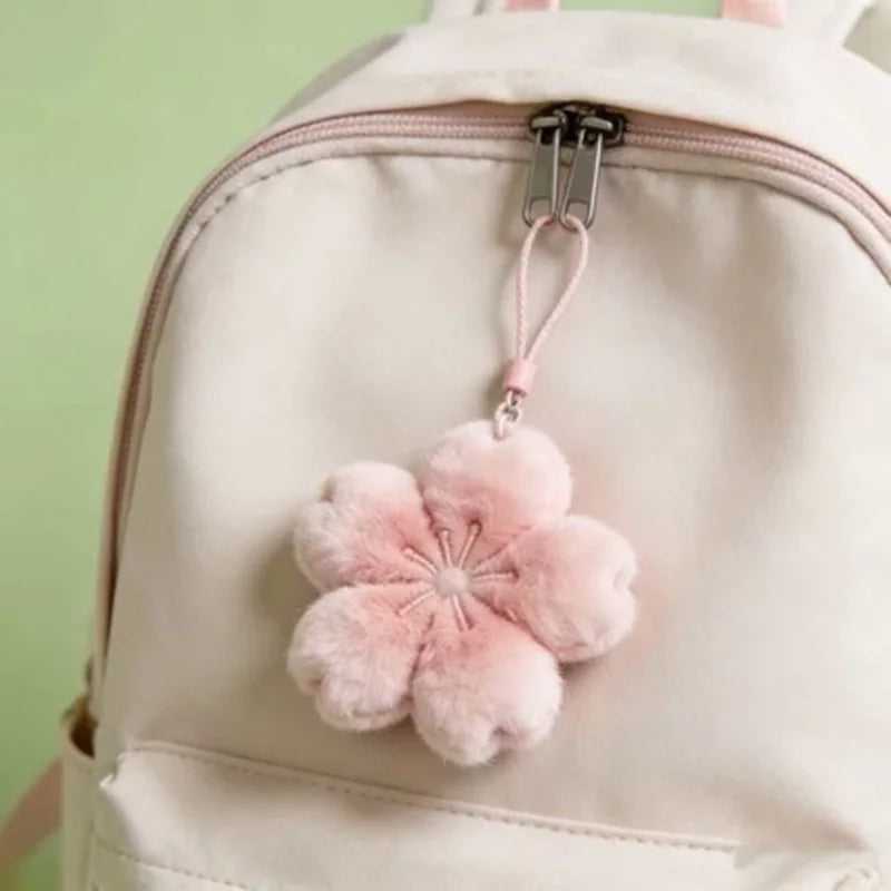 Healing Plush Doll Pendant Keychain for Bag Decoration - Pink & Dark Red