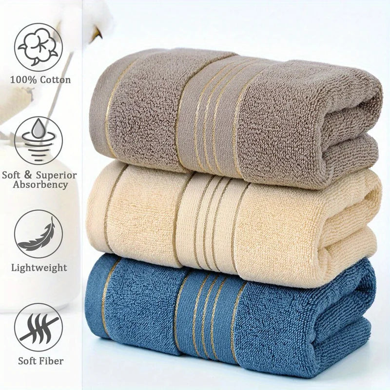Multi-Purpose Cotton Bath Towels - Soft, Absorbent & Quick-Dry, 1-3 Pcs