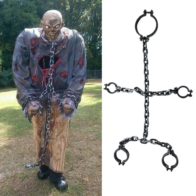 Halloween Prisoner Handcuffs Chain Decorations Party Props Cosplay Costume Supplies