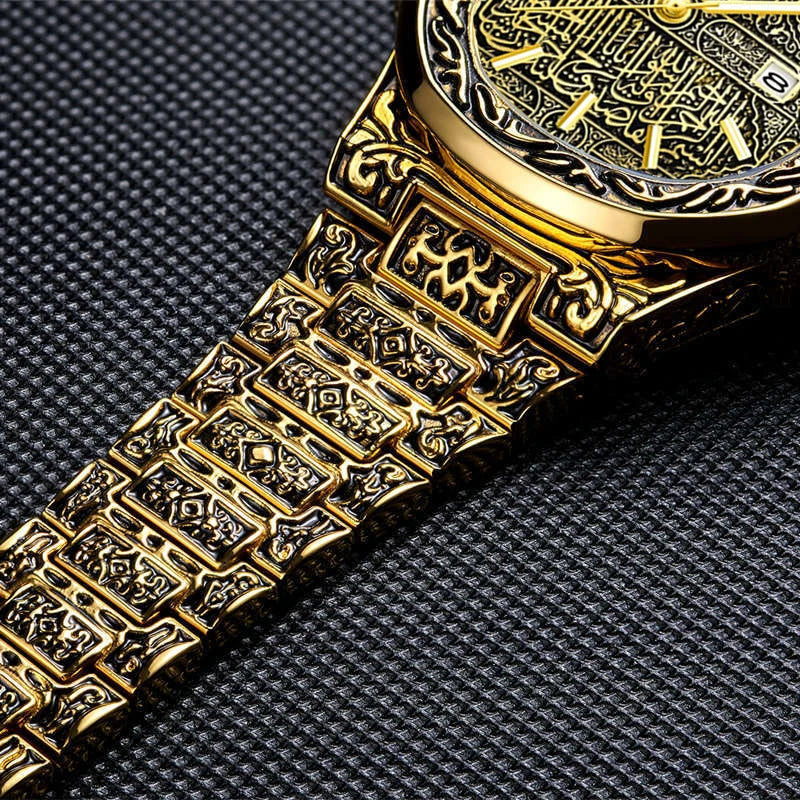 Vintage Men Quartz Watch Auto Calendar Stainless Steel Strap Analog Wristwatch