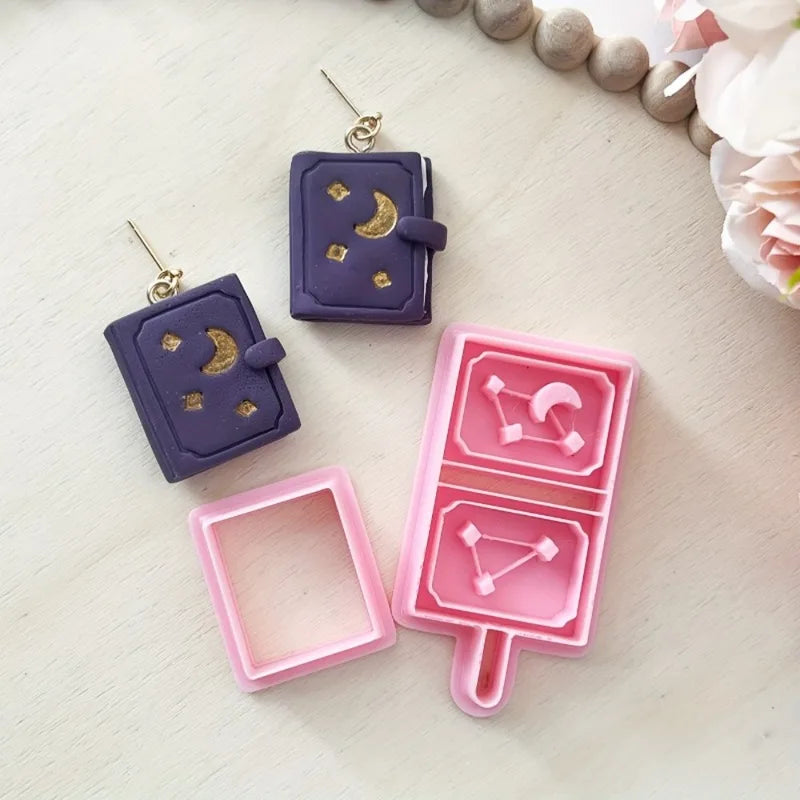 Polymer Clay Book Cutters Set for Jewelry Making - Star Moon & Constellation Design