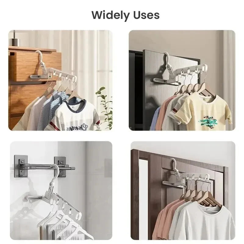 Portable Foldable 5-Hole Clothes Hanger Outdoor Travel Drying Rack for Camping and Hotel