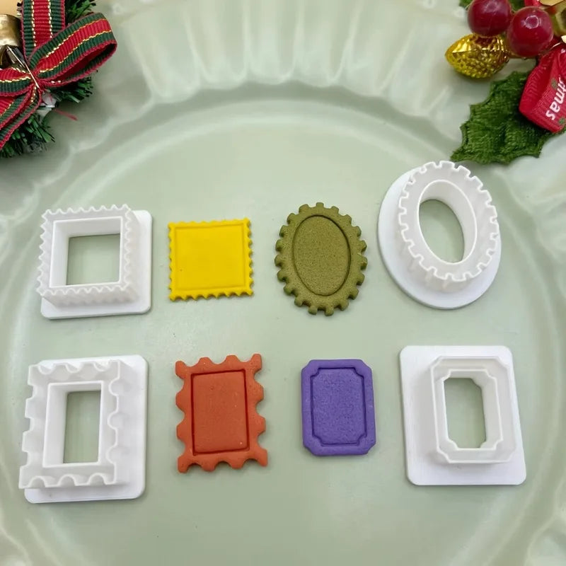 Holiday Photo Frame Cookie Cutters Set - 4 Shapes for Christmas Halloween Baking