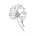 Rhinestone Dandelion Brooch for Women Pearl Plant Pins Casual Party Jewelry