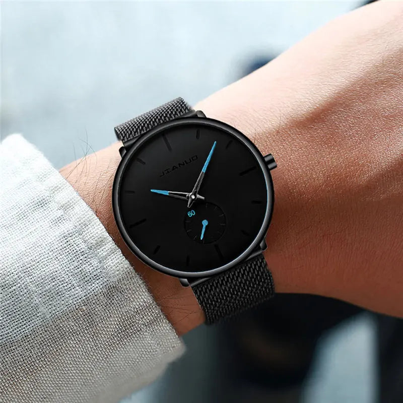 Personalized Men's Mesh Watch - Casual Quartz Watch for Men