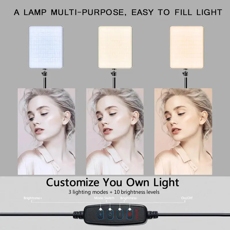 LED Video Lights for Photography and Streaming with Tripod - Selfie & Studio Lamp