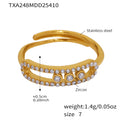 Geometric White Zircon Stainless Steel Necklace Rings for Women - Luxury Jewelry Gift