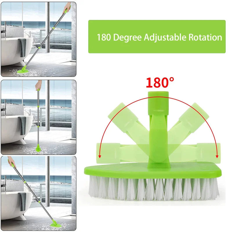 Telescopic Glass Wiper & Multi-Function Cleaning Brush Set - 37" Extendable Handle