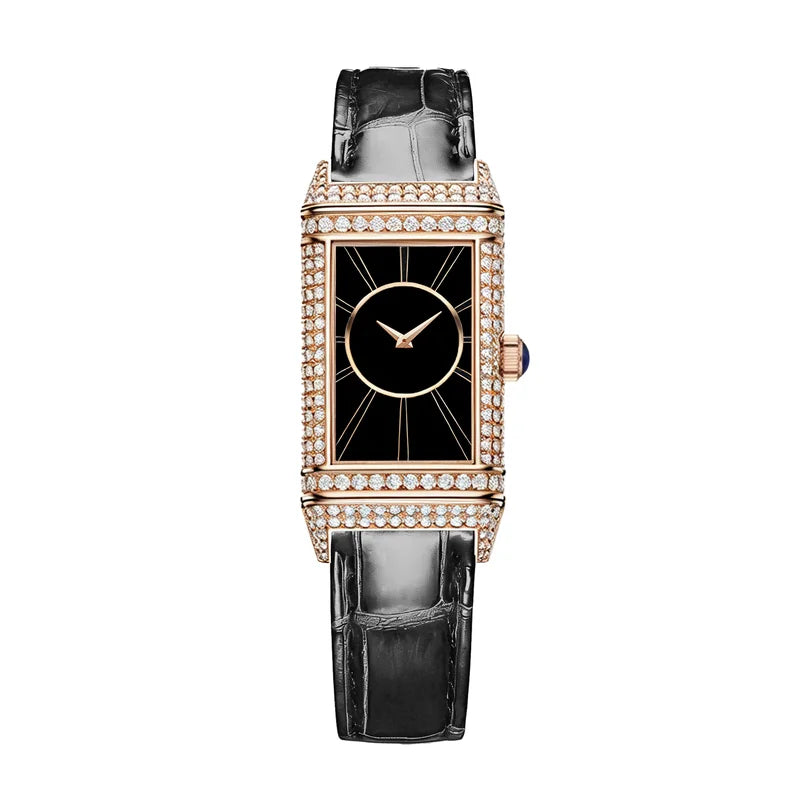 Vintage Quartz Wristwatch with Leather Strap Waterproof Light Luxury
