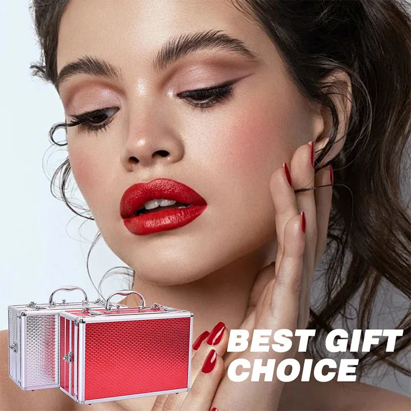 All-In-One Makeup Gift Set with Mirror, Lipstick, Eyeshadow, Blush & Tools - Perfect for Beginners & Teenagers