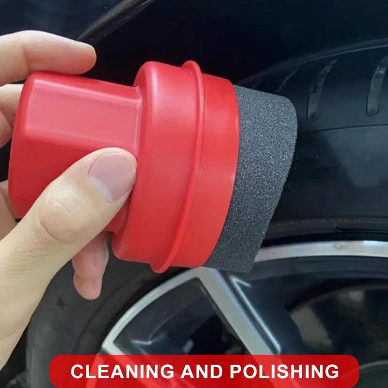Car Tire Dressing Applicator Sponge with Lid - Ergonomic Wax & Cleaning Tool
