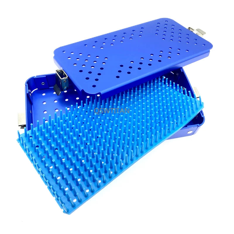 Dental & Surgical Aluminum Sterilization Tray Case with Silicone Pad - Single Level