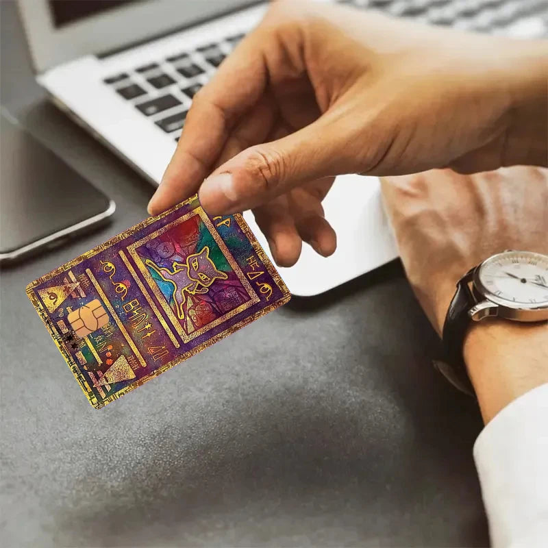 2PCS PVC Credit Card Stickers for Anti-Degaussing Pocket Monsters Mew Series