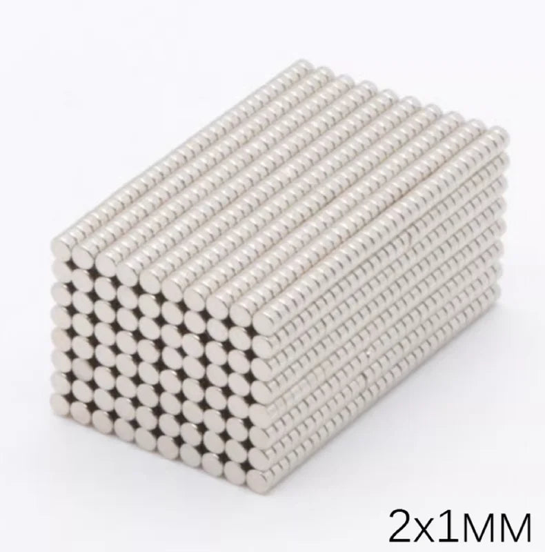 Strong Disc Magnets Set - 50/100/200 Pieces 2x1mm for DIY, Fridge, Craft, Science