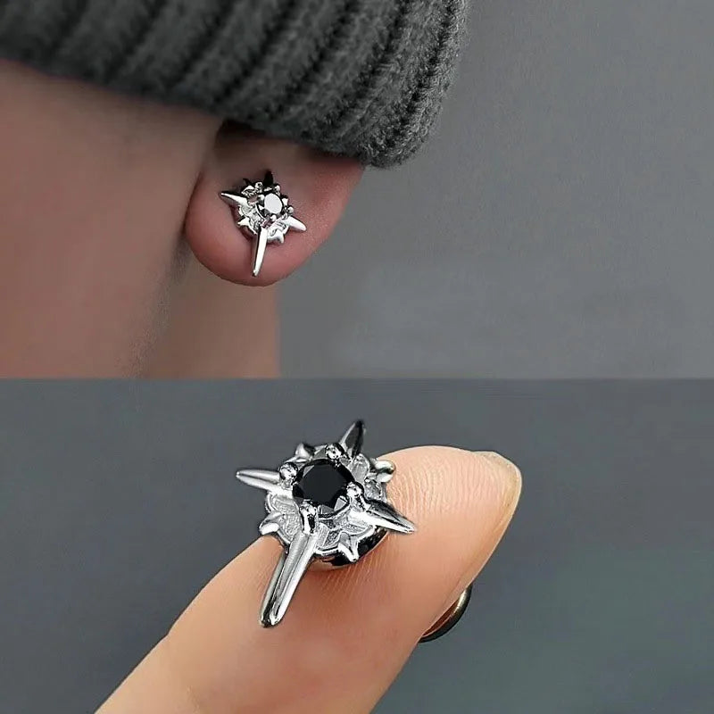Couple Zircon Star Magnet Ear Clip Earrings for Men Women No Piercing Jewelry