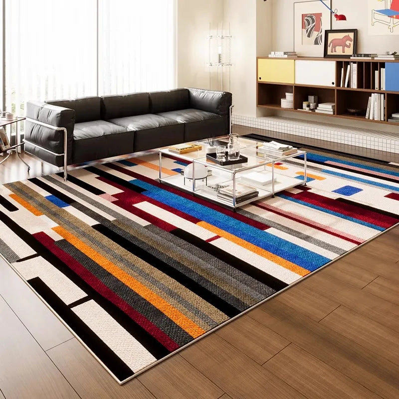 Large Geometric Pattern Area Rug - Modern Home Decor Carpet for Living Room & Bedroom