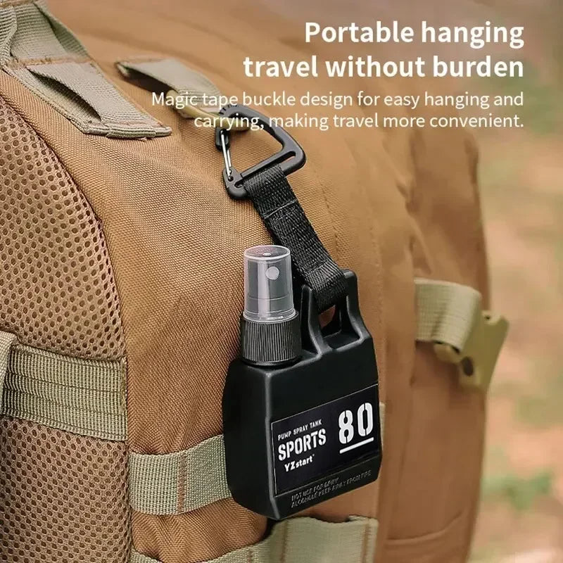 80ml Portable Spray Bottle with Carabiner - Refillable Cosmetic Container for Outdoor Camping Hiking