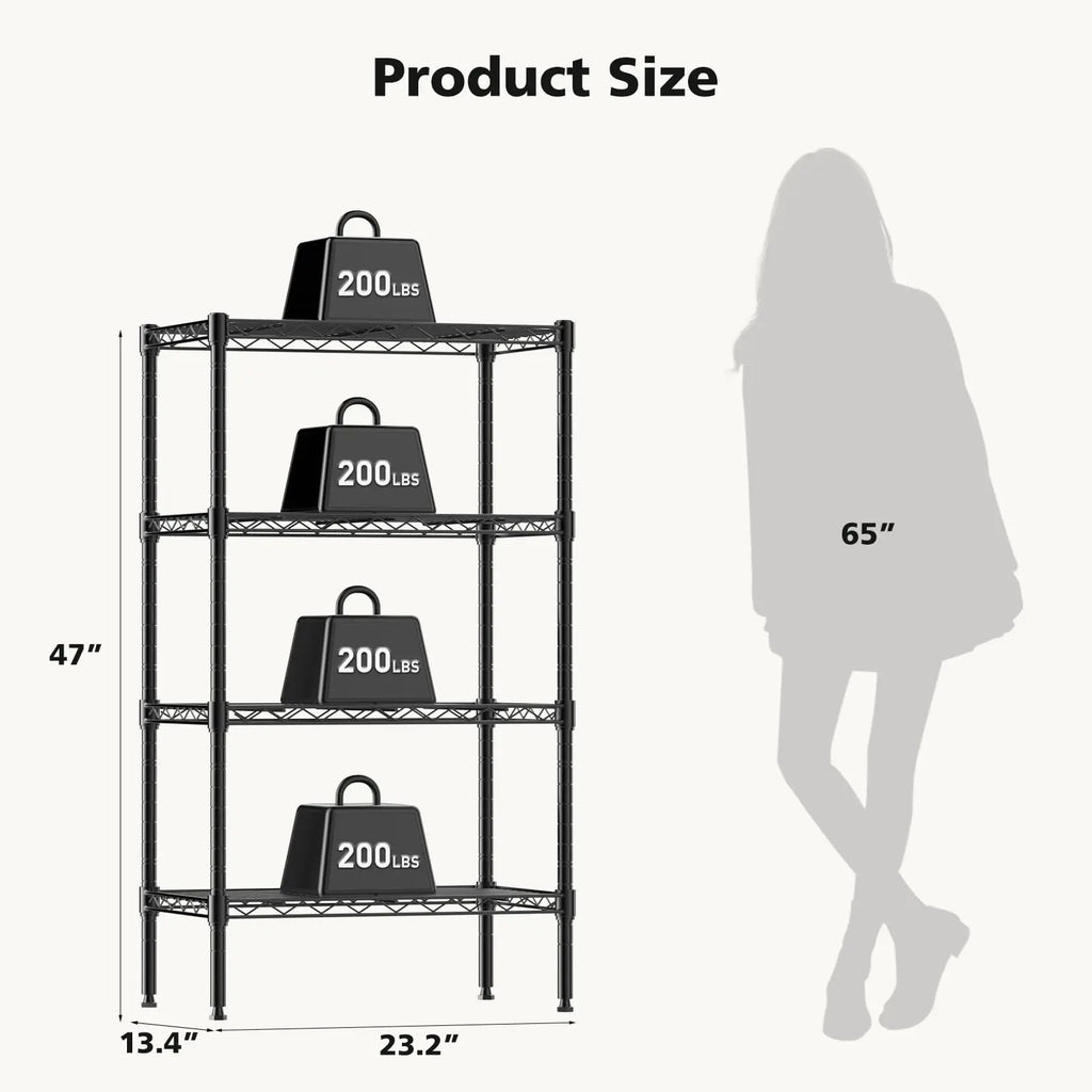 Heavy Duty Metal Wire Storage Shelves - Adjustable Multi-Tier Organizer for Living Room & Kitchen