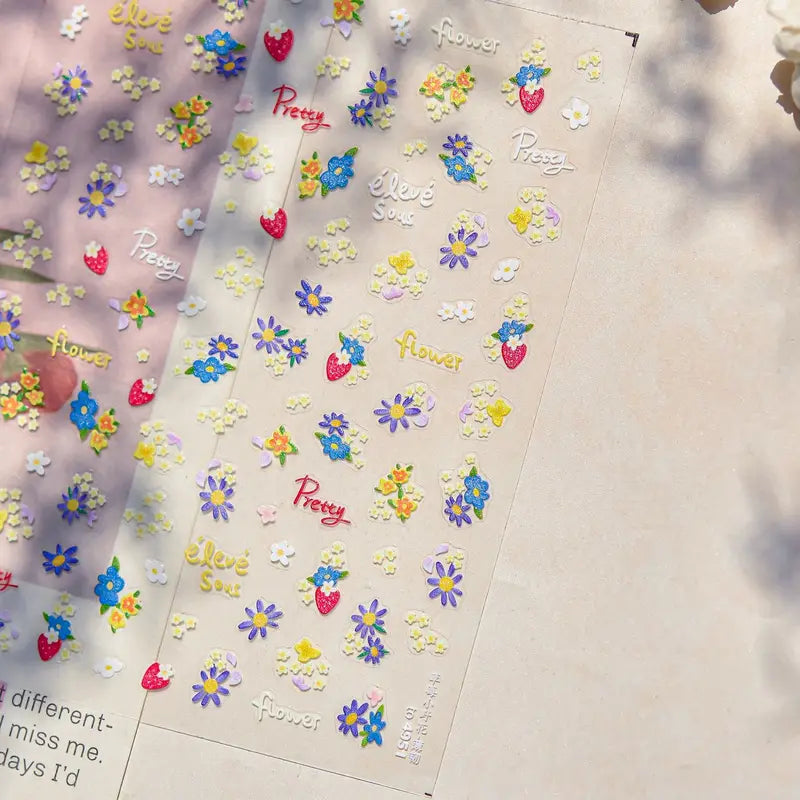 Cute Animal Face 5D Nail Art Stickers for DIY Manicure Decor - Kawaii Expressions