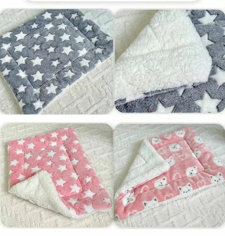 Portable Pet Bed Mat for Dogs & Cats Plush Washable Sofa Cushion Travel Blanket