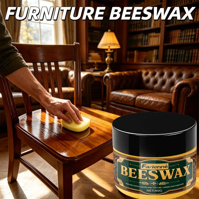Beeswax Wood & Leather Polish for Furniture & Upholstery - Natural Wax