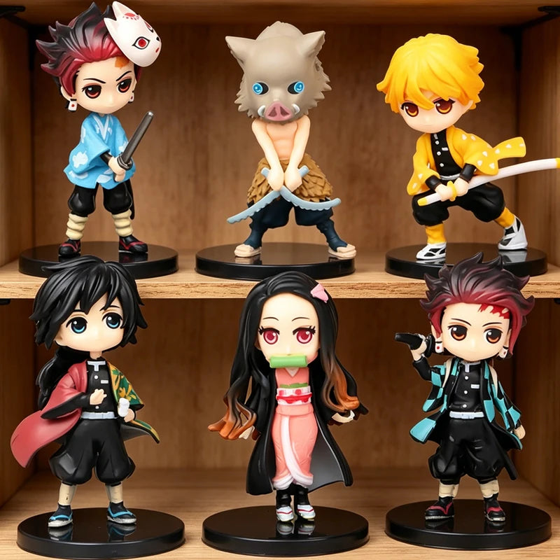 6PCS Anime Demon Slayer Action Figures Set - PVC Model Toys for Collectors