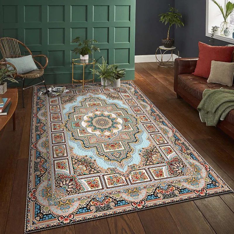 Velvet Persian Rug 40x60cm Exotic Living Room Carpet Home Bedroom Decor