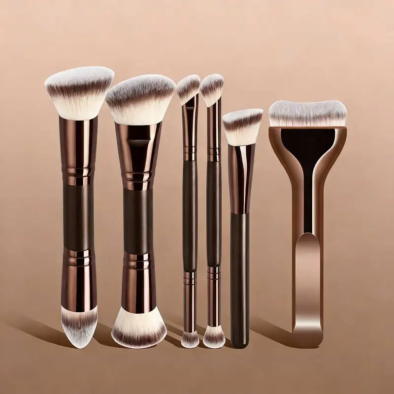 Professional Makeup Brush Set 6/10/18 Pcs Portable Travel Dual-Ended Tools