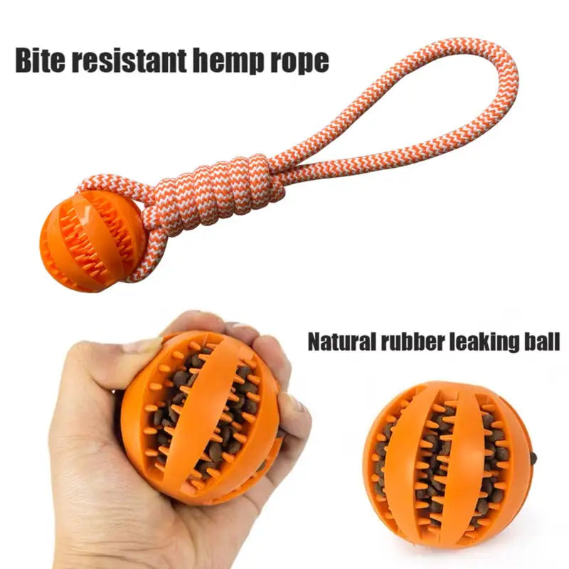 Pet Dog Toy Bite-Resistant Cotton Rope Treat Ball for Teeth Cleaning & Training
