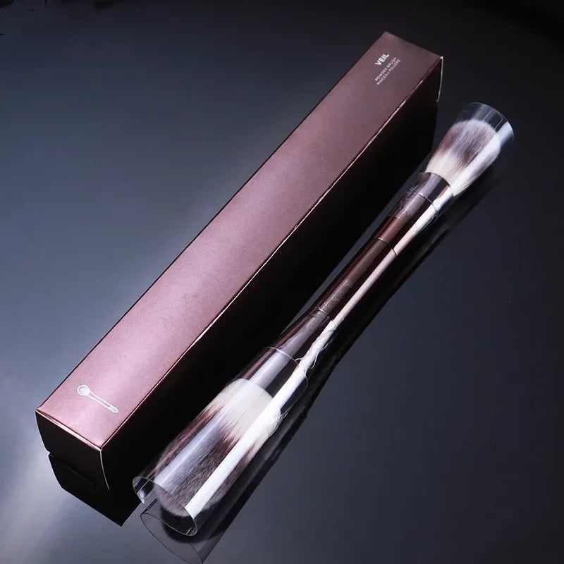 Double-Ended Powder Brush for Setting & Highlighting - Soft Synthetic Bristles