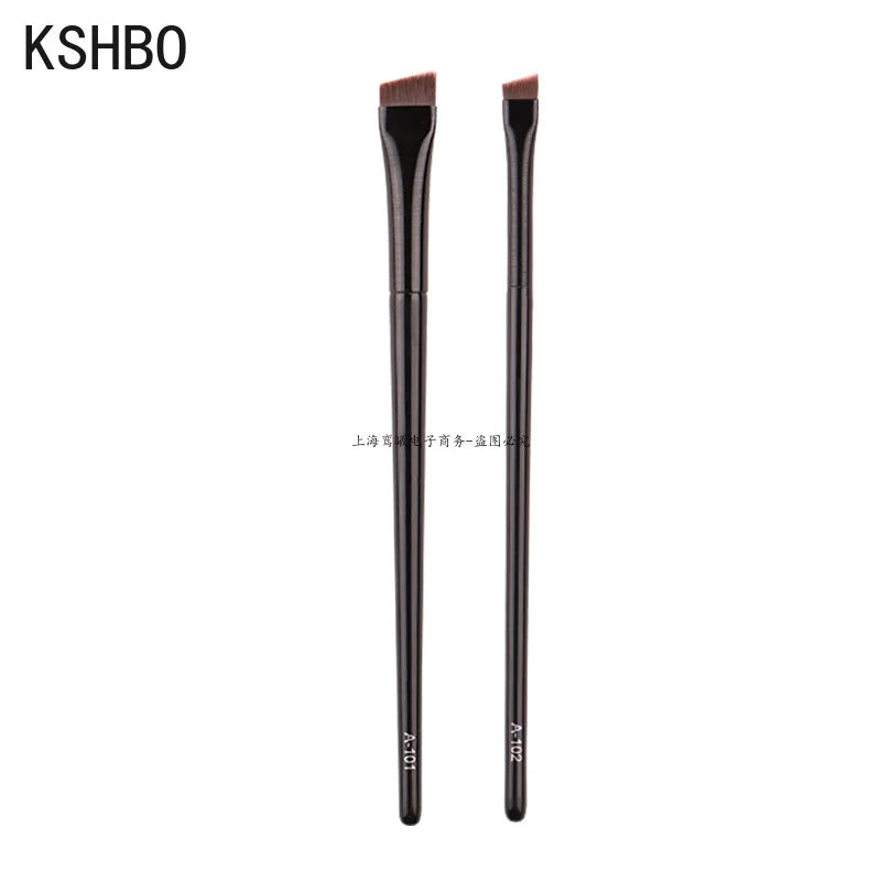 2pcs Eyebrow & Eyeliner Makeup Brush Set - Small Angled Cosmetic Tools