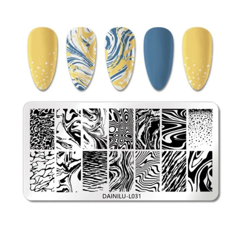 Geometric Nail Stamping Plate for Nail Art Design - Stainless Steel Craft Tool
